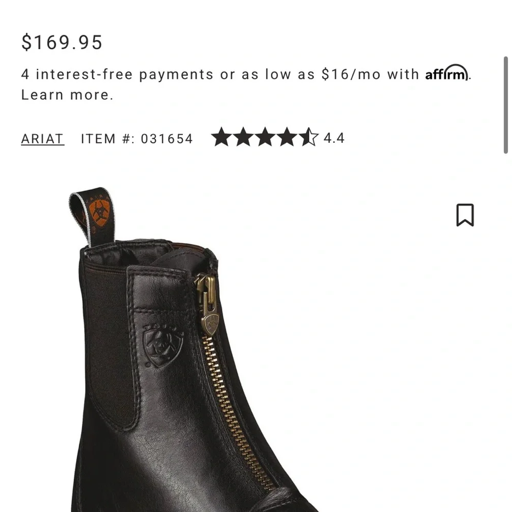 ARIAT HERITAGE BREEZE PADDOCK ENGLISH RIDING BOOTS - ROUND TOE size 8B (narrow) - Picture 13 of 13